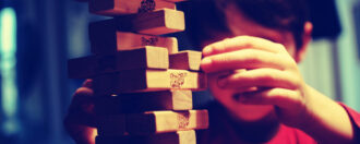 Child playing Jenga
